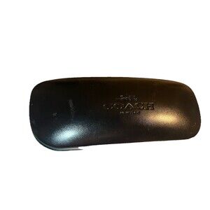 Coach Black Faux Leather Clamshell Sunglass Case SEE PHOTOS AND READ DESCRIPTION